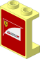 Panel  1 x  2 x  2 Reinforced with Large Scuderia Ferrari Logo on Red Background Sticker