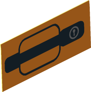 Sticker  0.75 x  1.75 Black Vehicle Door Handle Left on Orange (Formed)
