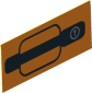 Sticker  0.75 x  1.75 Black Vehicle Door Handle Left on Orange (Formed)