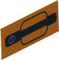 Sticker  0.75 x  1.75 Black Vehicle Door Handle Right on Orange (Formed)