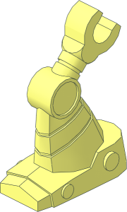 Minifig Robot Leg Bent  1 x  2 x  2.333 with Clip