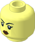Minifig Head with Black Eyebrows and Eyelashes and Reddish Brown Lips Pattern