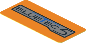 Sticker  0.8 x  1.8 Badge "BLUETEC 5" on Orange