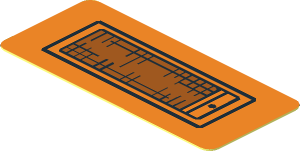 Sticker  0.8 x  1.8 Turn Indicator Left on Orange