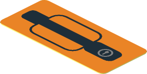 Sticker  0.8 x  1.8 Black Vehicle Door Handle Left on Orange