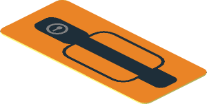 Sticker  0.8 x  1.8 Black Vehicle Door Handle Right on Orange