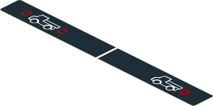 Sticker  0.8 x  7.6 with Two Trucks Diagram