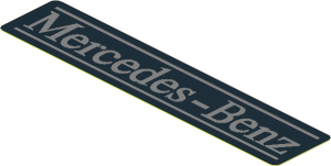 Sticker  0.8 x  3.8 Silver "Mercedes-Benz" on Black