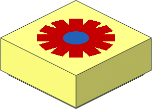 Tile  1 x  1 with Red/Blue Flower Pattern