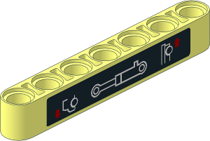 Technic Beam 7 with Pneumatic Cylinder / Half Trucks Diagram Sticker