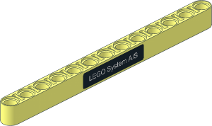 Technic Beam 13 with "LEGO System A/S" Sticker