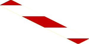 Sticker  0.8 x  5.5 Red/White Diagonal Stripes Right Up