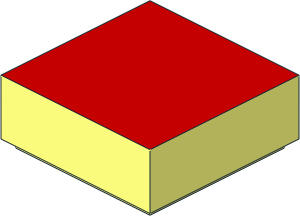 Tile  1 x  1 with Red Top Pattern
