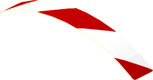 Sticker  0.8 x  5.5 Red/White Diag. Stripes Right Up (Formed)
