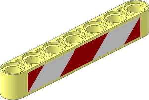 Technic Beam 7 with Red/White Diagonal Stripes Right Up Sticker