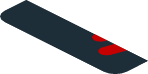 ~Sticker  0.8 x  1.9 with Red Stripes on Black Background Right - Sixth Face