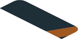 ~Sticker  0.8 x  1.9 with Black Triangle on Orange Background Right - First Face