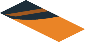 ~Sticker  0.8 x  1.9 with Black Triangle on Orange Background Right -  Fourth Face
