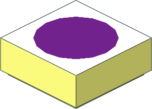 Tile  1 x  1 with White Top and Purple Dot Pattern
