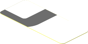 Sticker  0.8 x  1.9 with Dark Grey Lines on White Background Front Right