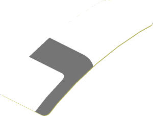 Sticker  0.8 x  1.9 with Dark Grey Lines on White Background Front Right (Formed)
