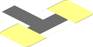 Sticker  0.8 x  1.9 with Dark Grey Lines on White Background Front Right