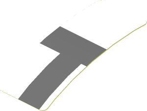 Sticker  0.8 x  1.9 with Dark Grey Lines on White Background Front Right (Formed)