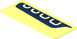 Sticker  0.8 x  1.9 with Black and Dark Blue Headlamp on Transparent Background Right