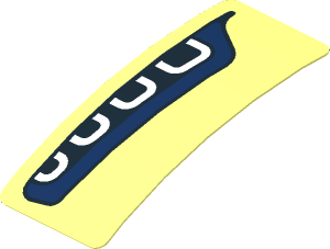 Sticker  0.8 x  1.9 with Black and Dark Blue Headlamp on Transparent Background Right (Formed)