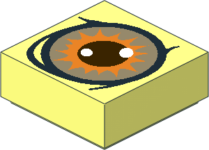 Tile  1 x  1 with LOTR Ent Eye Pattern