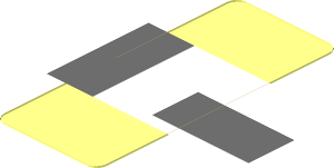 Sticker  0.8 x  1.9 with Dark Grey Lines on White Background Back Left