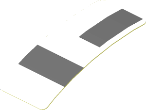 Sticker  0.8 x  1.8 with Dark Grey Lines on White Background Front Right (Formed)