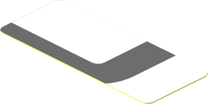 Sticker  0.8 x  1.9 with Dark Grey Lines on White Background Back Right