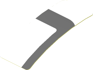 Sticker  0.8 x  1.9 with Dark Grey Lines on White Background Back Right (Formed)