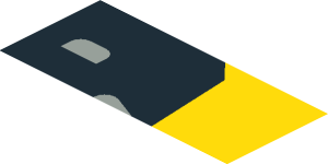 ~Sticker  0.8 x  1.9 with Black Headlamp on Yellow Face Right - Upper Section 4