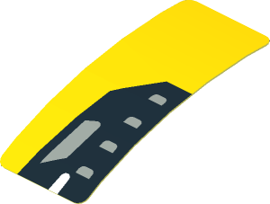 Sticker  0.8 x  1.9 with Black Headlamp on Yellow Background Left (Formed)