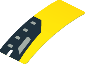 Sticker  0.8 x  1.9 with Black Headlamp on Yellow Background Right (Formed)