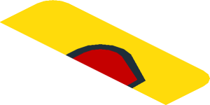 ~Sticker  0.8 x  1.9 with Red and White Taillamp on Yellow Background Right - Upper Section 1