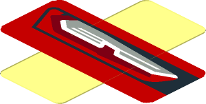 Sticker  0.8 x  1.9 with Taillamp on Red Background Right (Needs work)