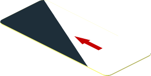 Sticker  0.8 x  1.9 with Red Arrow and Black Triangle on White Background Right