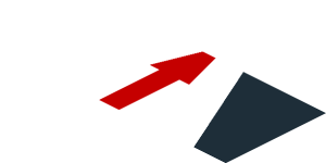 ~Sticker  0.8 x  1.9 with Red Arrow and Black Triangle on White Background Left - Fourth Face