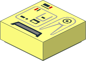 Tile  1 x  1 with SW Snow Trooper Backpack Pattern