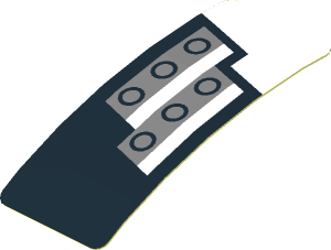 Sticker  0.8 x  1.9 with Headlight on Black and White Background Left (Formed)