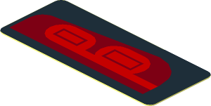 Sticker  0.8 x  1.9 with Red Taillamp on Black Background Left