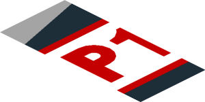 ~Sticker  0.8 x  1.9 with Red "P1" and Grey Triangle on Black Background Left - Second Face