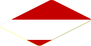 Sticker  1.7 x  1.3 Red/White Diagonal Stripes Right Up