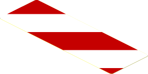 Sticker  1.5 x  4.5 Red/White Diagonal Stripes Right Up