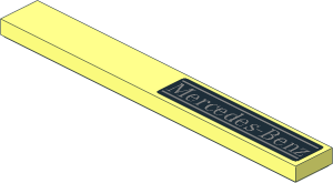 Tile  1 x  8 with Right "Mercedes-Benz" Sticker