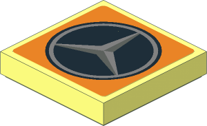 Tile  2 x  2 with Mercedes-Benz Logo on Orange Sticker