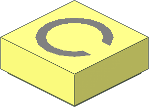 Tile  1 x  1 with Silver "C" Pattern